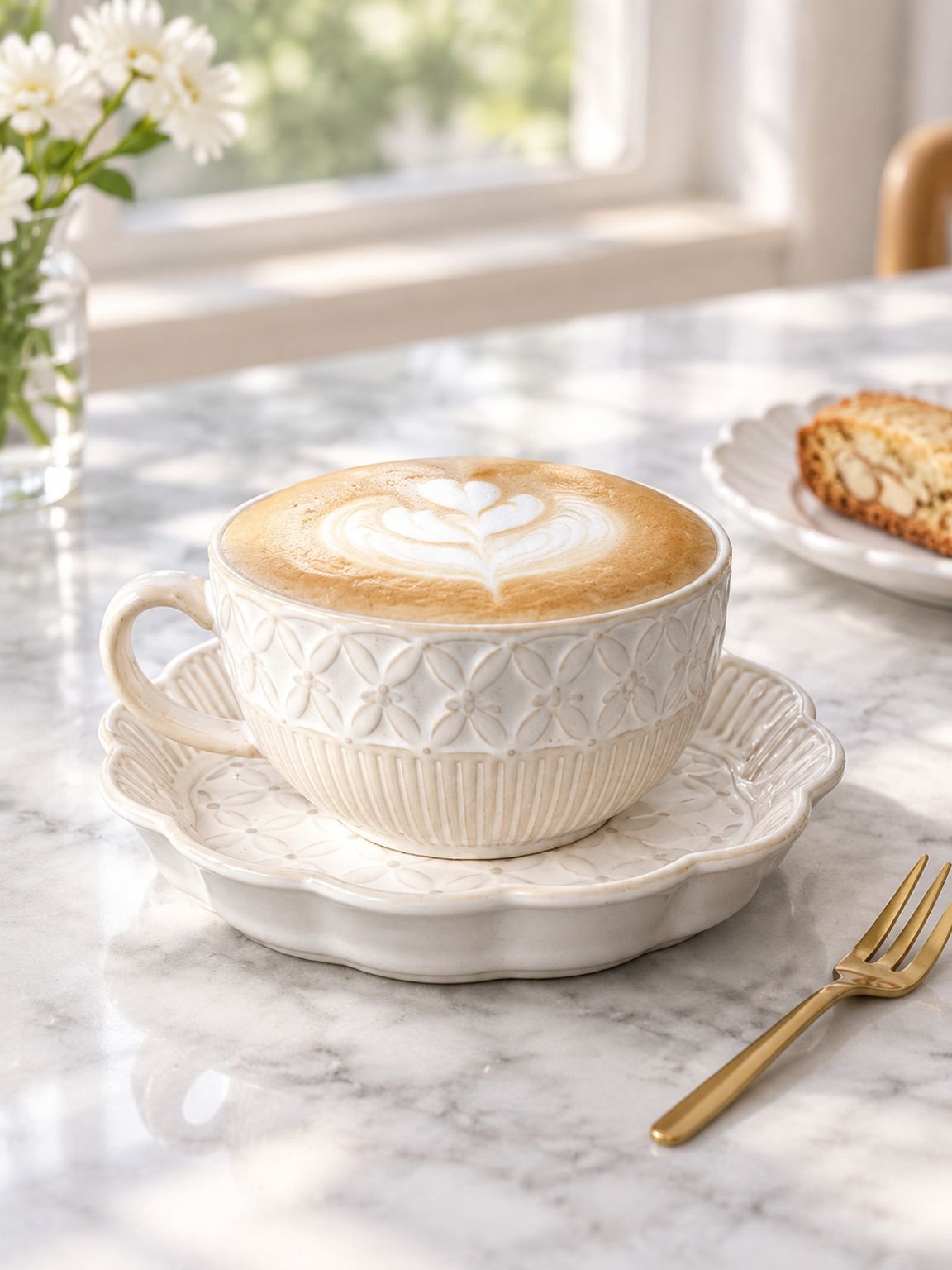 Coffee cup and saucer set for espresso and tea