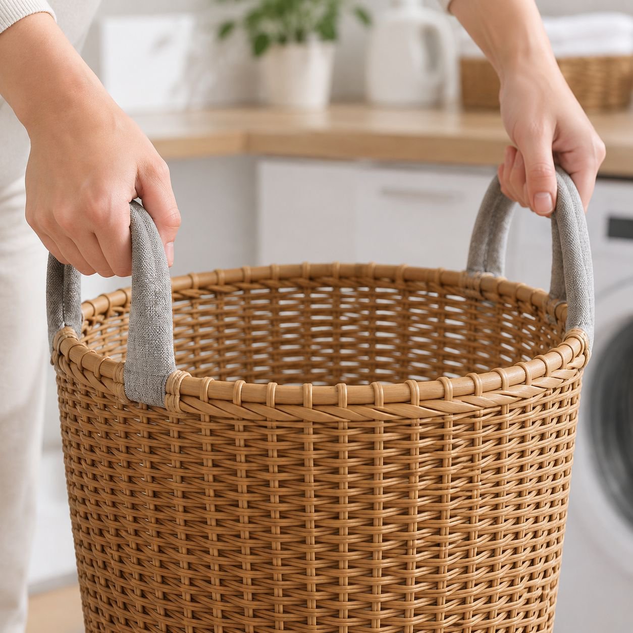 Premium quality laundry basket with handles