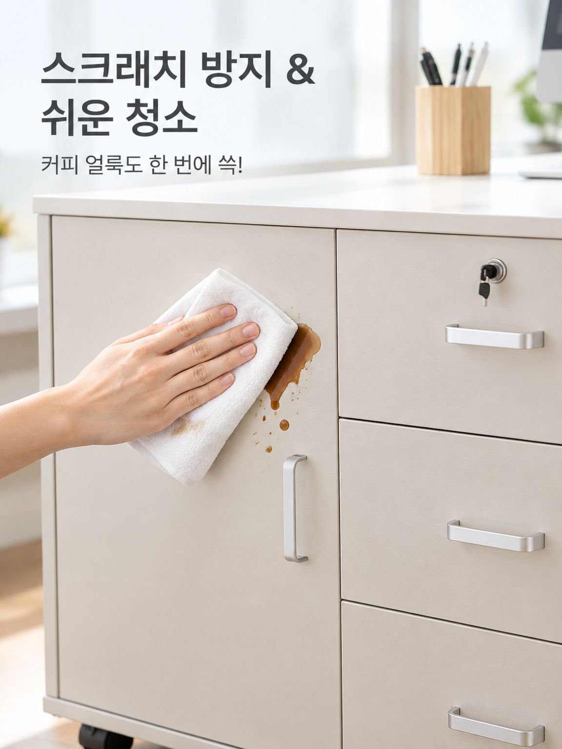 사무실 책상 아래 서랍 파일 캐비닛 수납 캐비닛 원목 낮은 캐비닛