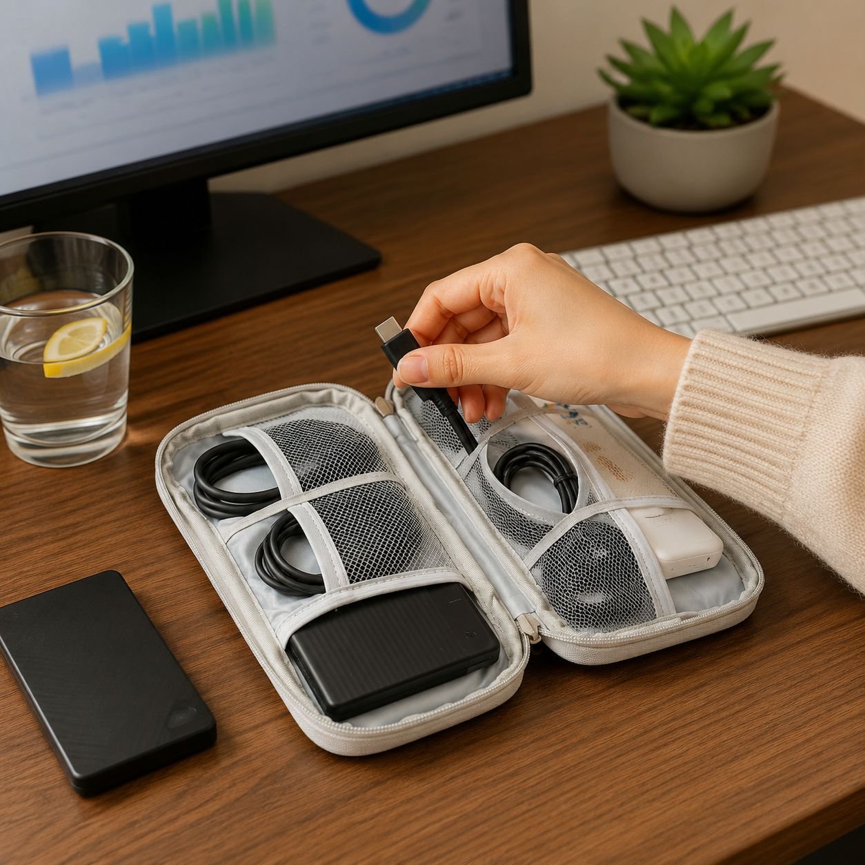 High-capacity storage bag for gadgets and digital devices