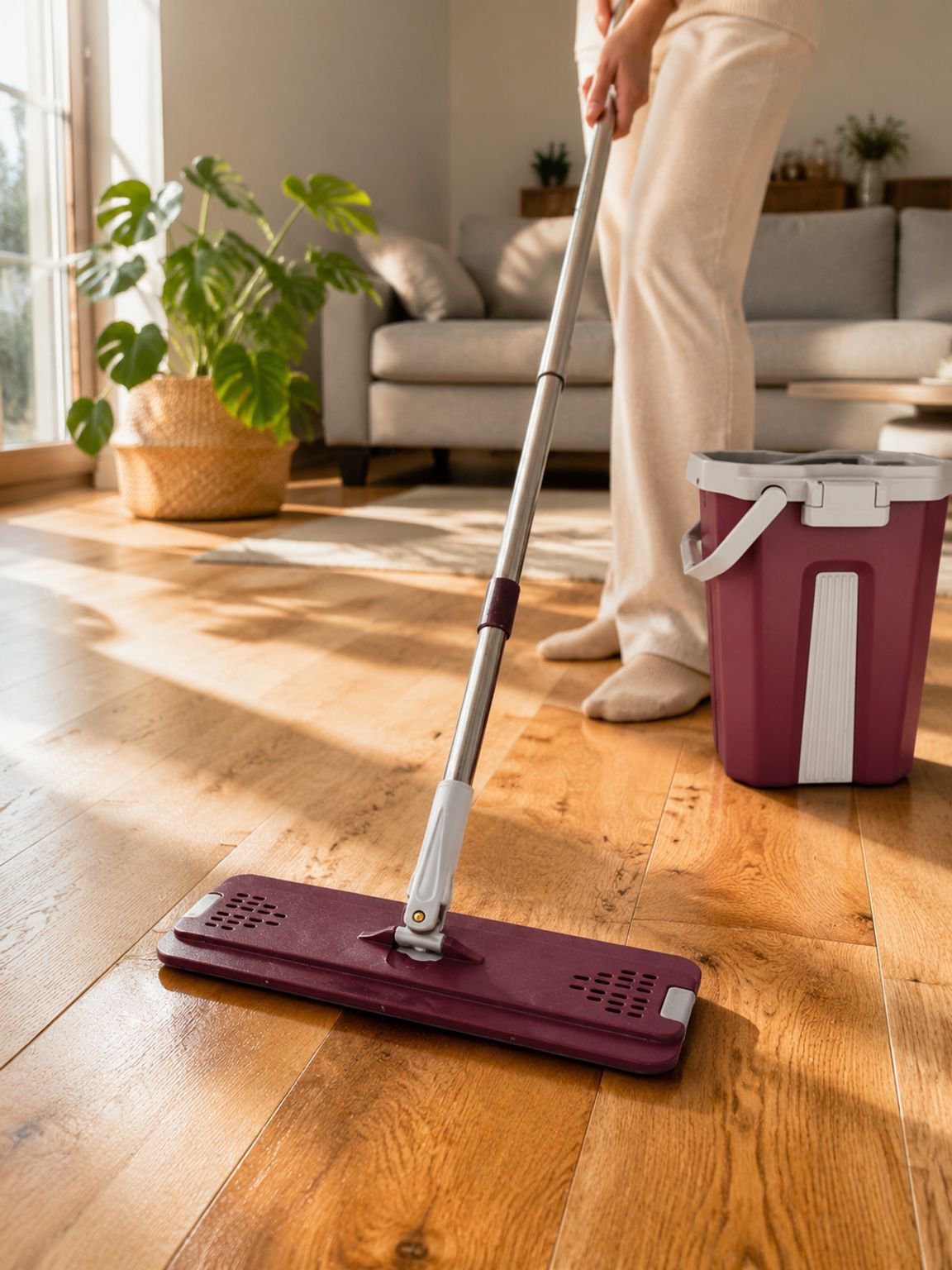 Ultra-fine microfiber flat mop for home floor cleaning