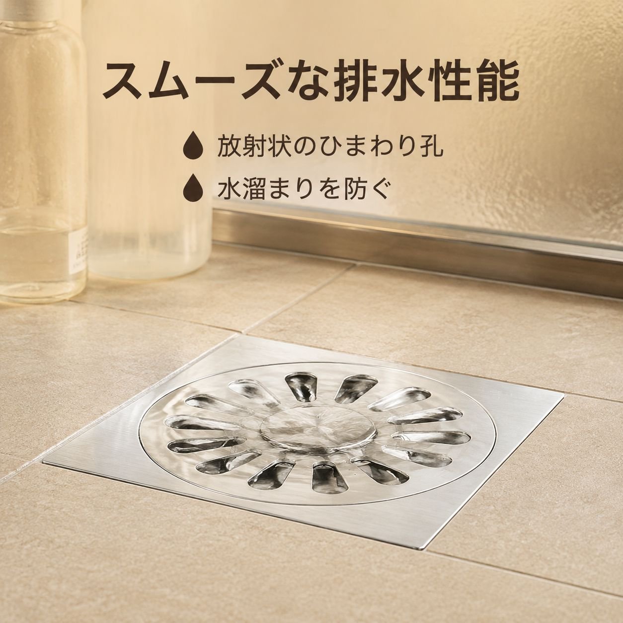 12cm厚手ステンレス深型水封床排水口 ホテル工事用DN75