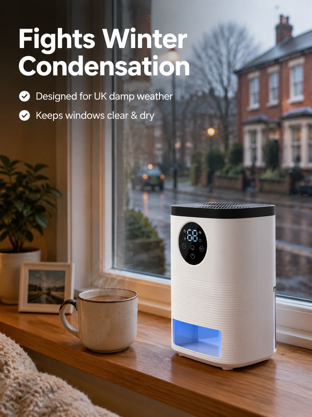Small dehumidifier for bathroom and bedroom use
