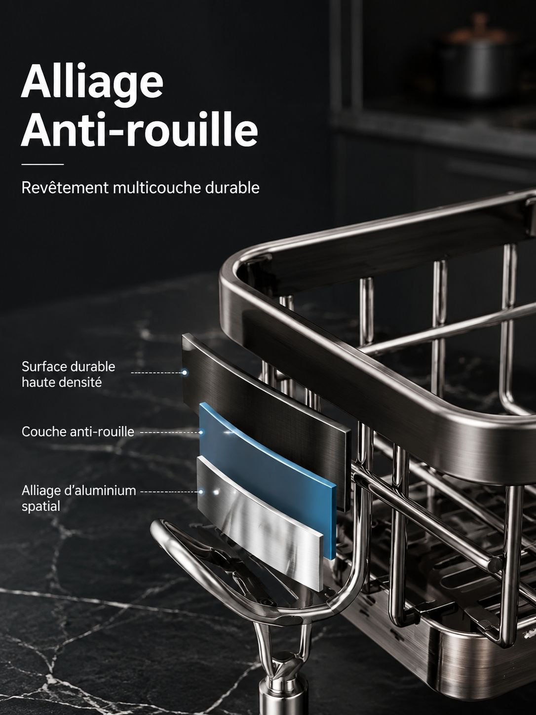 Égouttoir multifonction pour ustensiles de cuisine