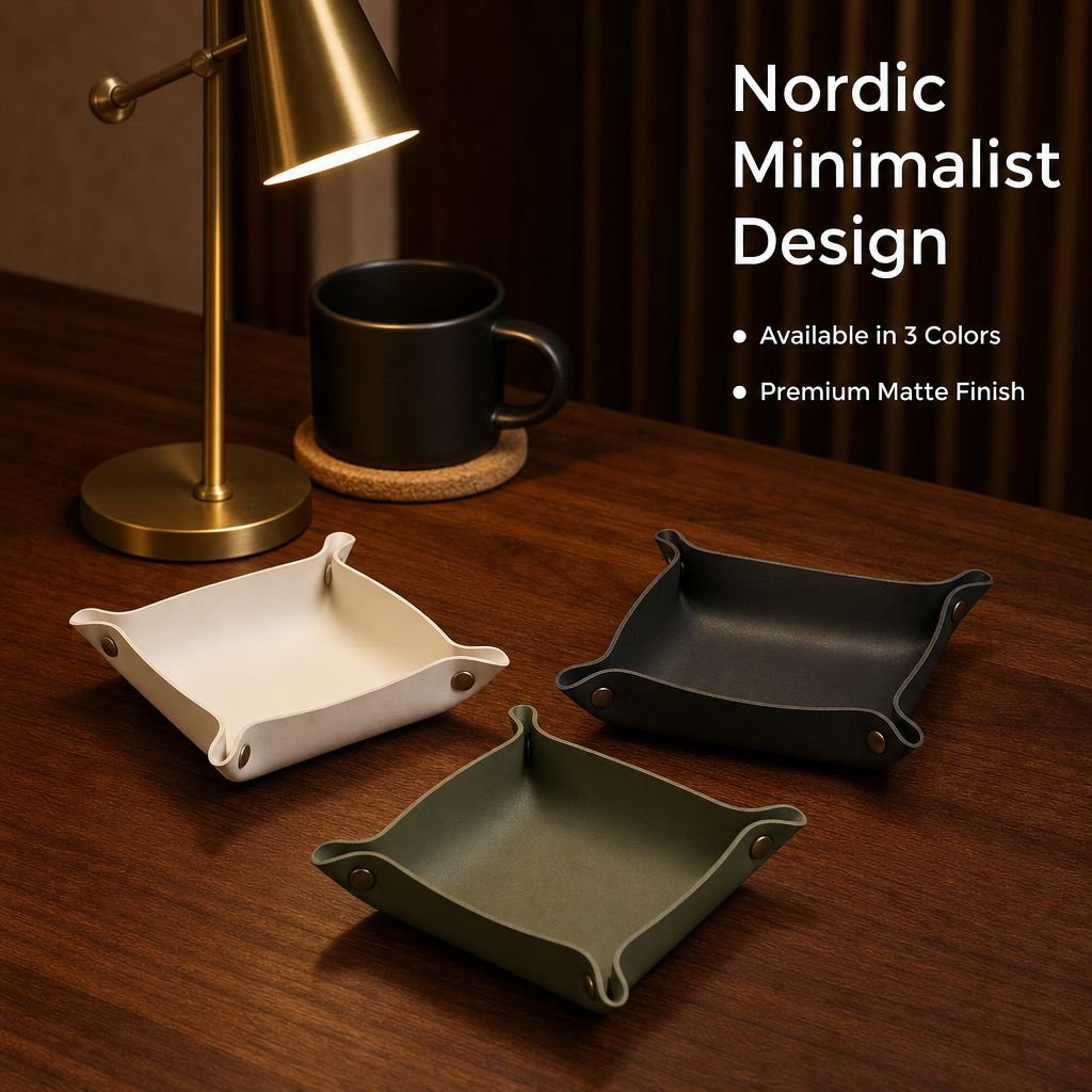 Square PU Leather Storage Box