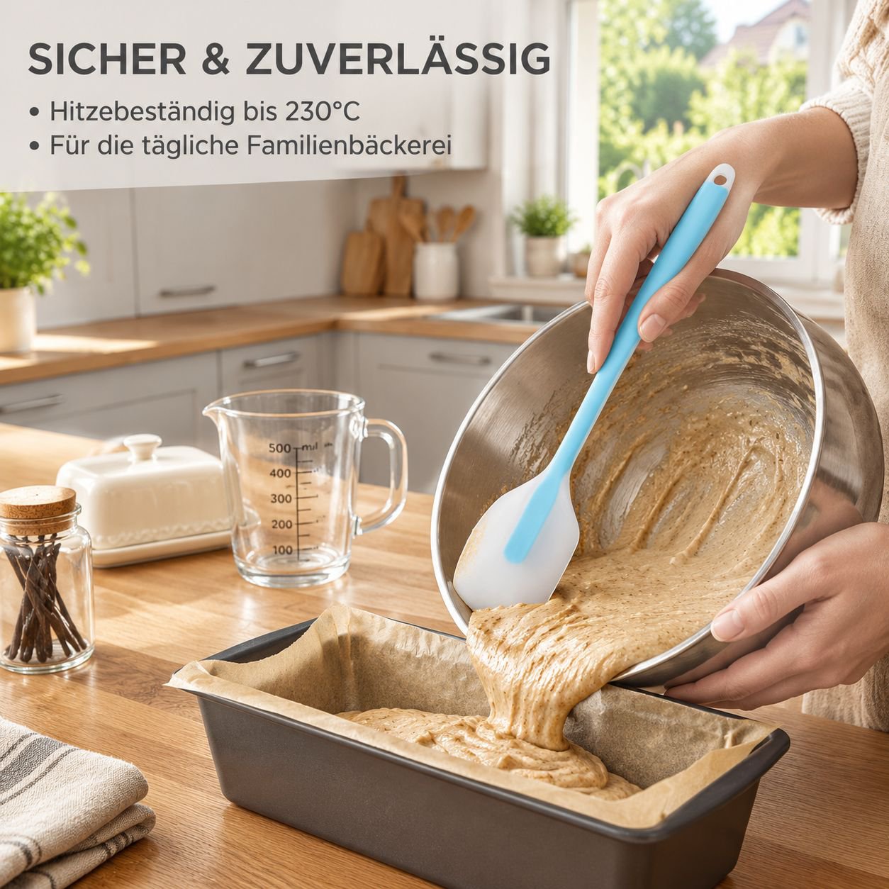 Lebensmittelechter Silikon Teigschaber Einteiliger Cremespatel Kuchenspatel