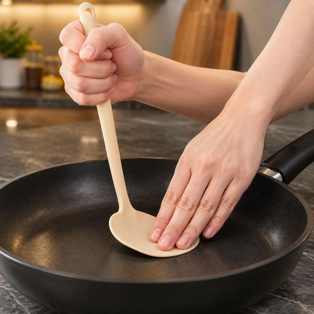 Easy-clean mushroom spatula for non-stick cookware