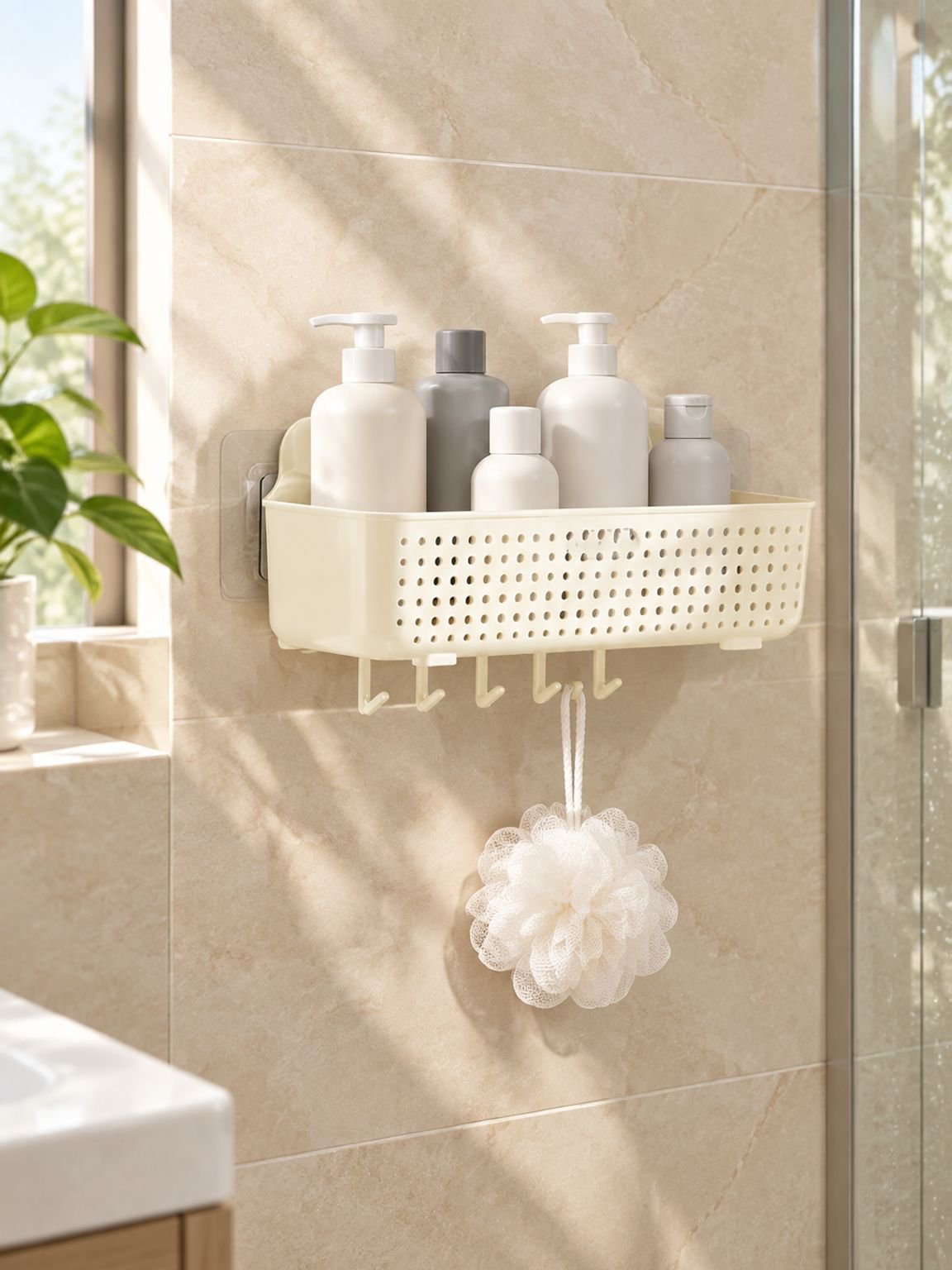 Organizador de baño autoadhesivo sin perforación