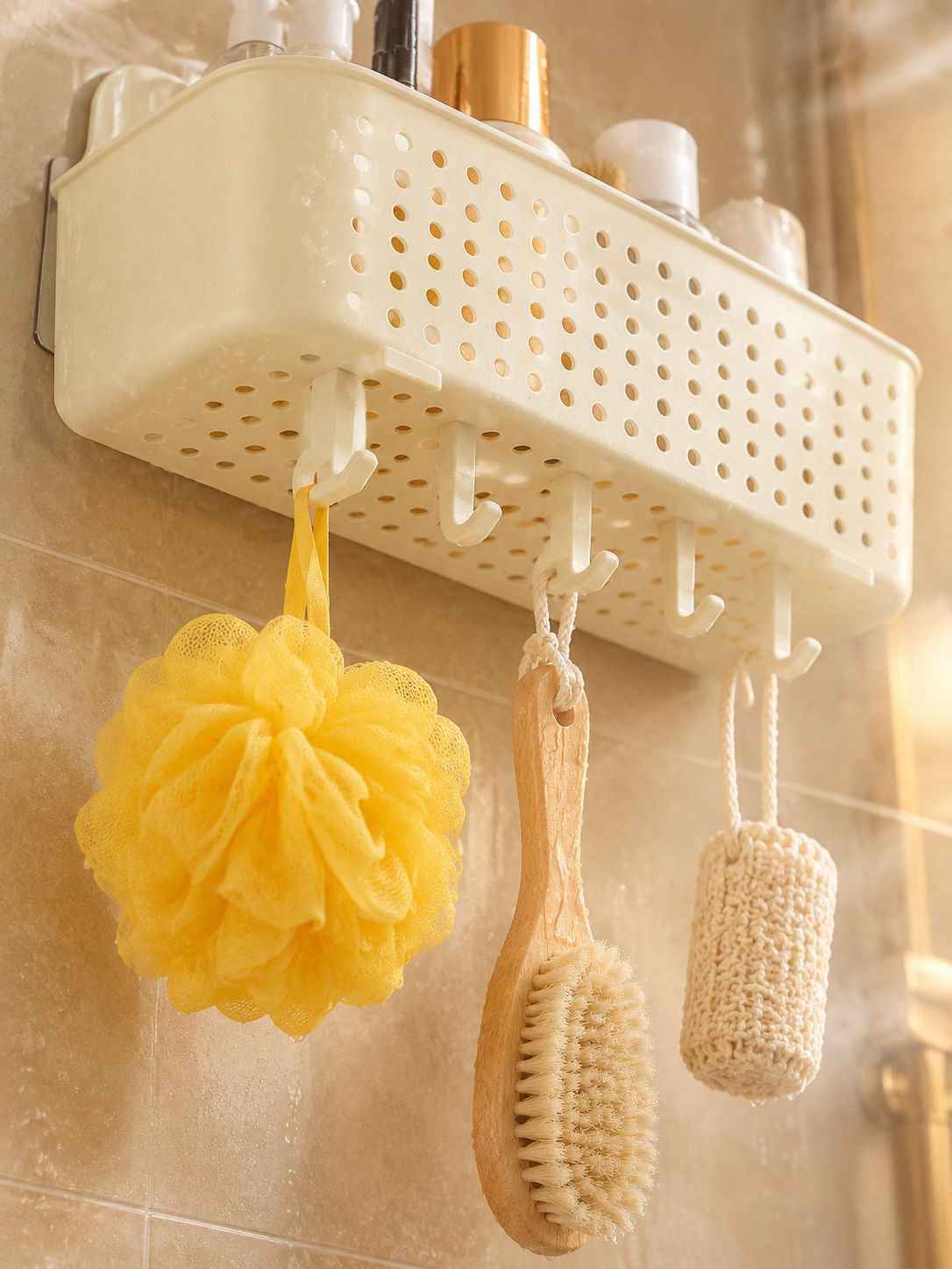 Soporte de baño sin taladro para mantener todo en orden