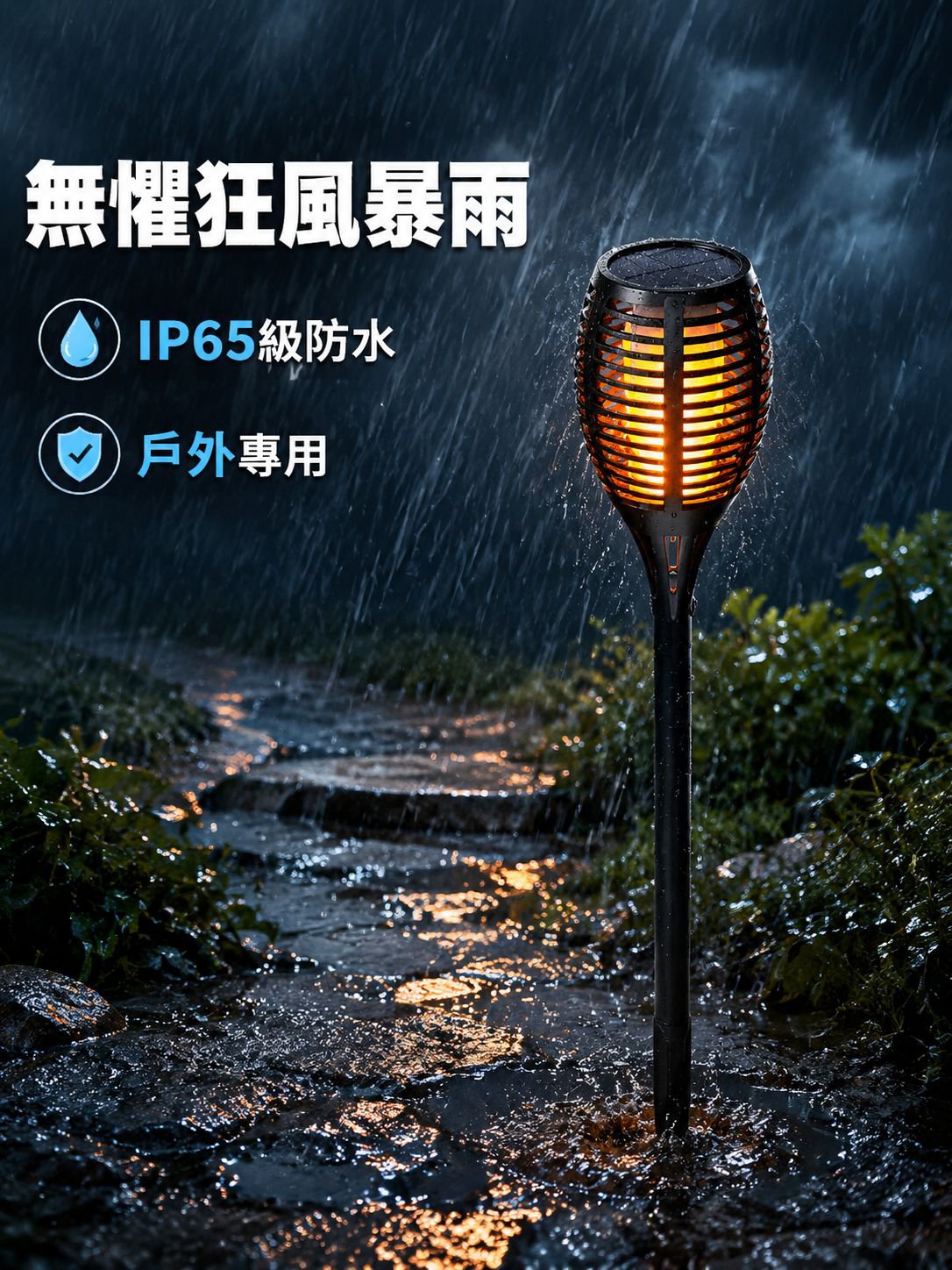 太陽能感應火焰燈