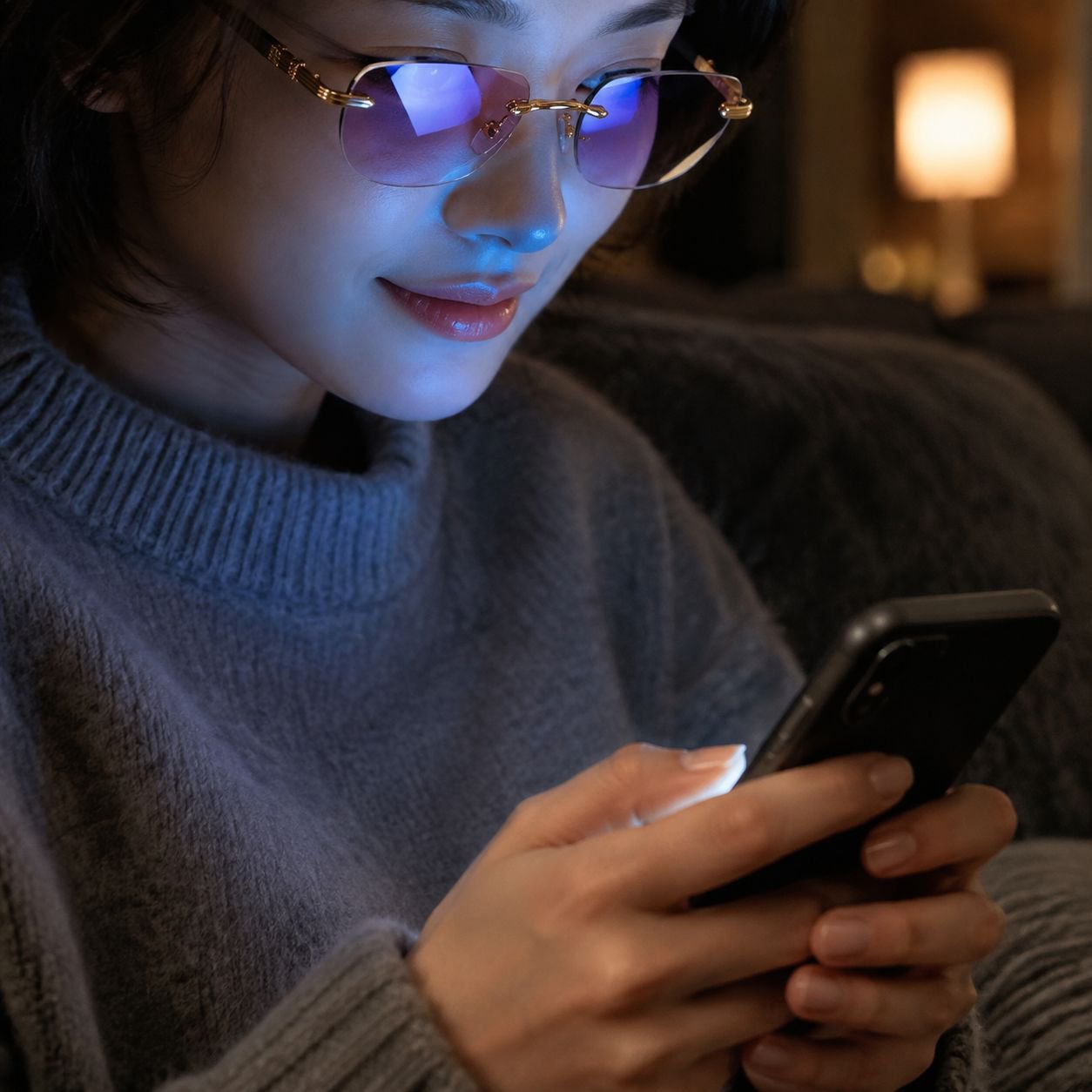 Elegant and modern design of rimless progressive glasses
