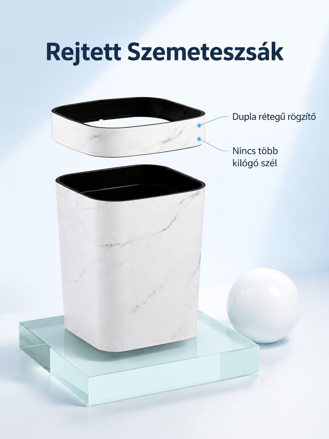 Elegáns hulladéktároló márvány mintával