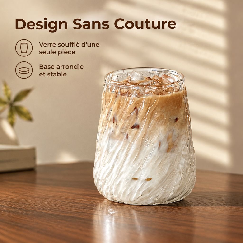 Tasse à latte en verre résistant à la chaleur