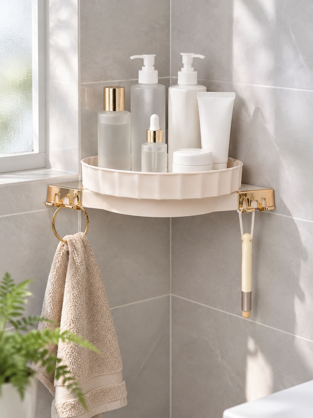 Drehbare Ablage ohne Loch Dreieck Badezimmer Ecke wandmontiertes Waschbecken Badezimmer Kosmetikrega