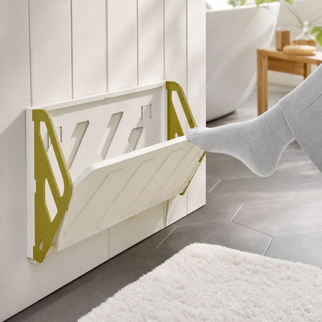 No-drill, anti-theft, simple folding wall-mounted shoe rack for home use, bathroom slipper rack.