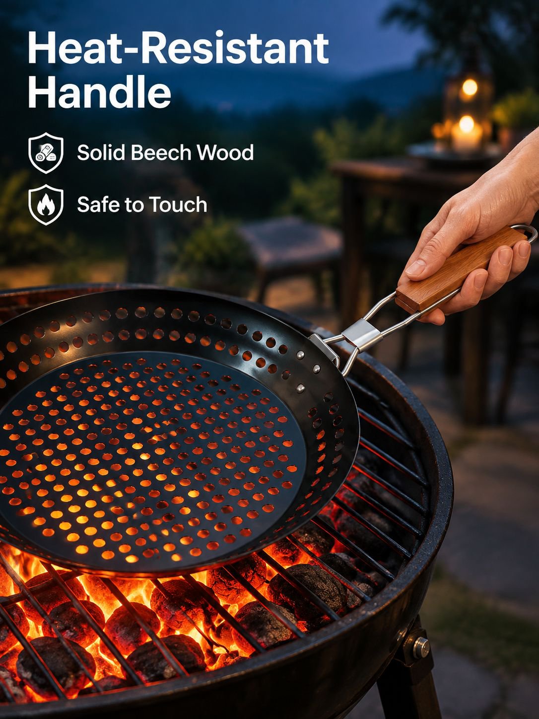 Portable hollow folding handle barbecue plate