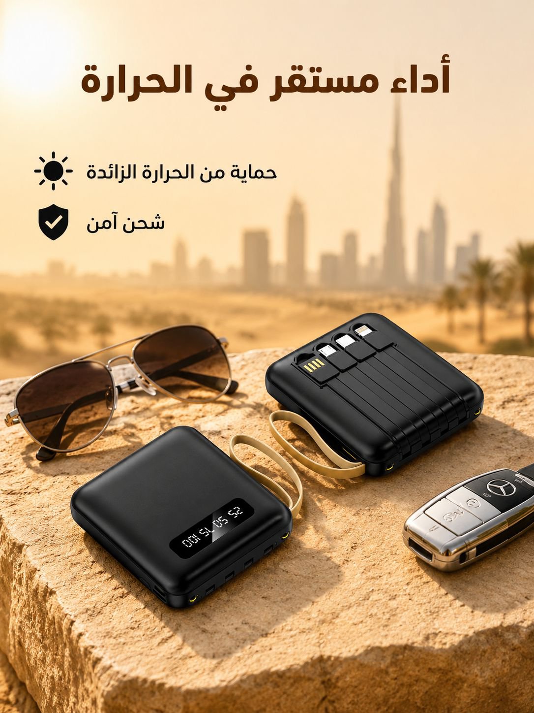 بنك الطاقة المحمول المزود بالكابلات بالطراز الجديد