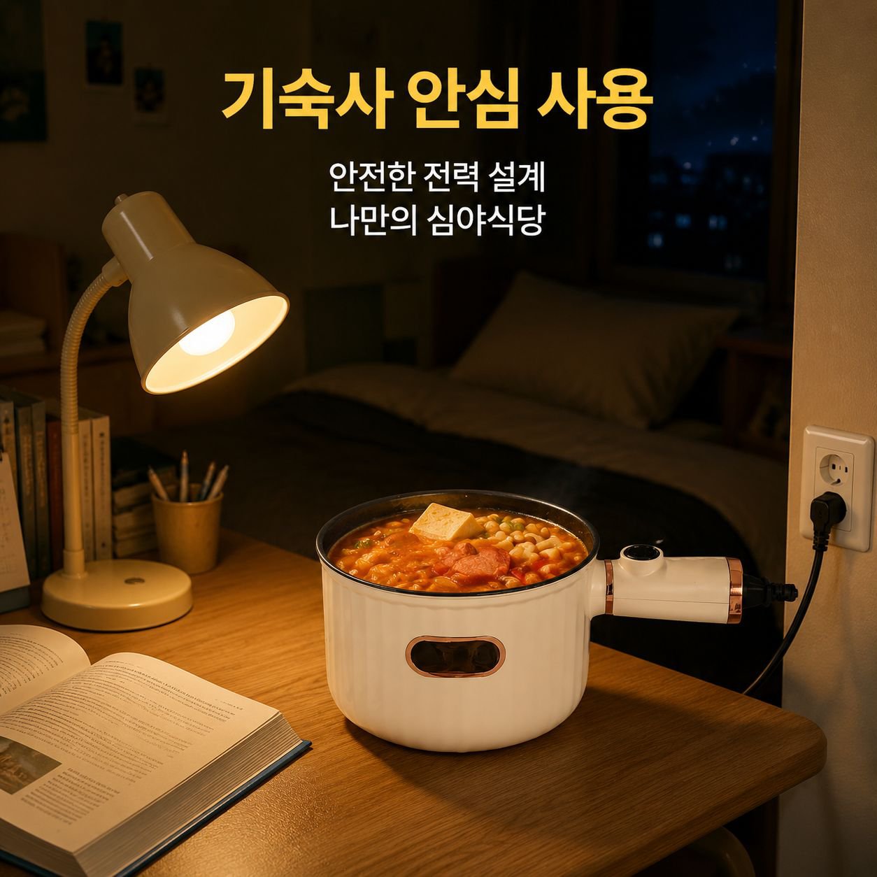 기숙사 전용 미니 다기능 전기냄비 올인원