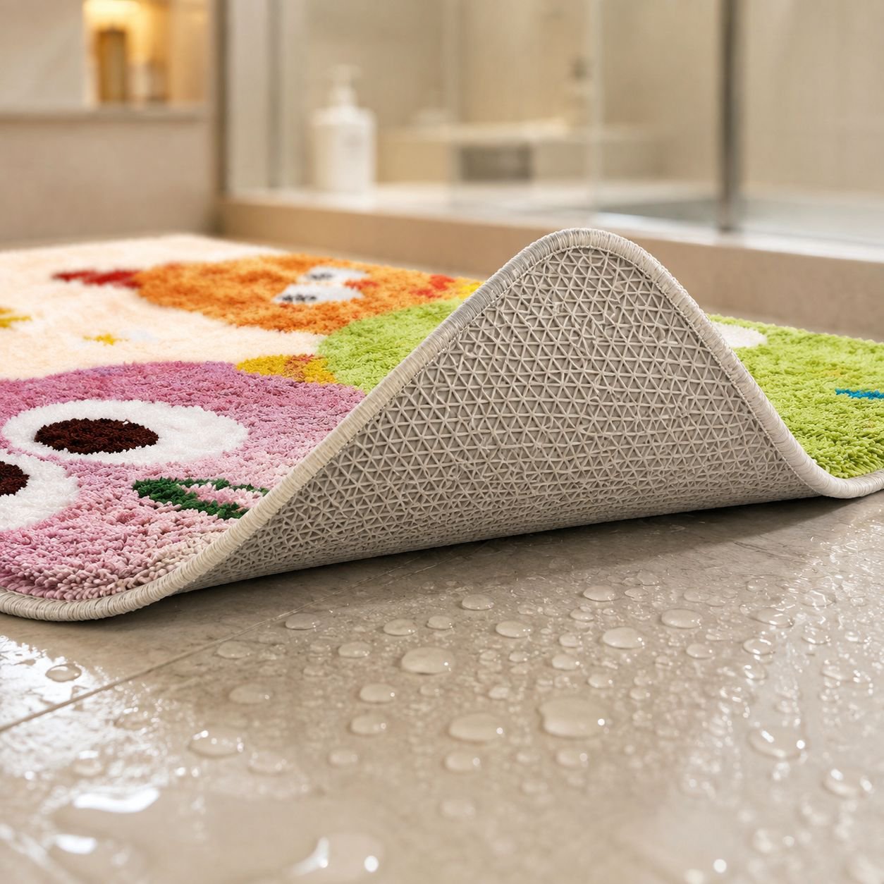 Home Bathroom Door Mat Absorbent Non-slip Toilet Floor Rug
