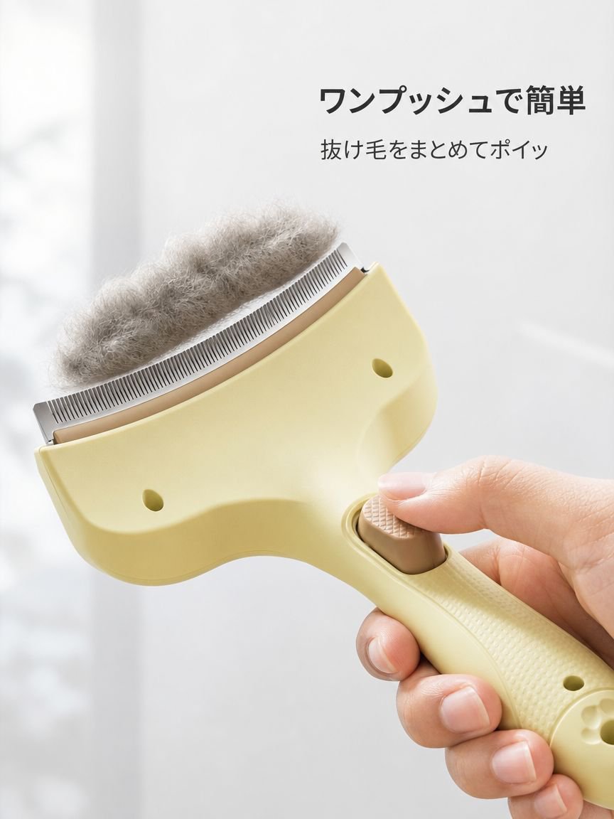 ペット用抜け毛ブラシ 犬猫兼用 グルーミングコーム