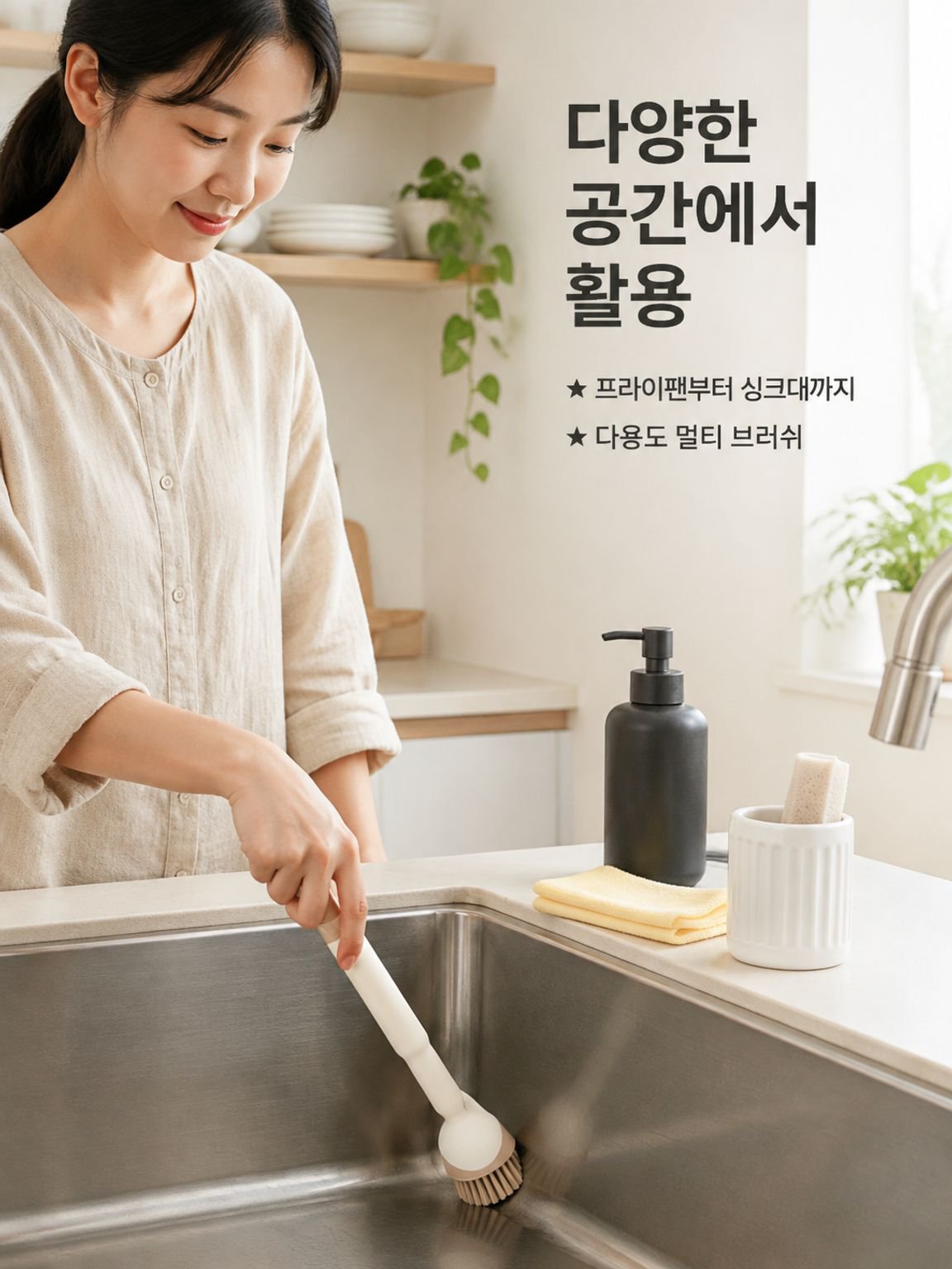  다용도 긴손잡이 청소솔