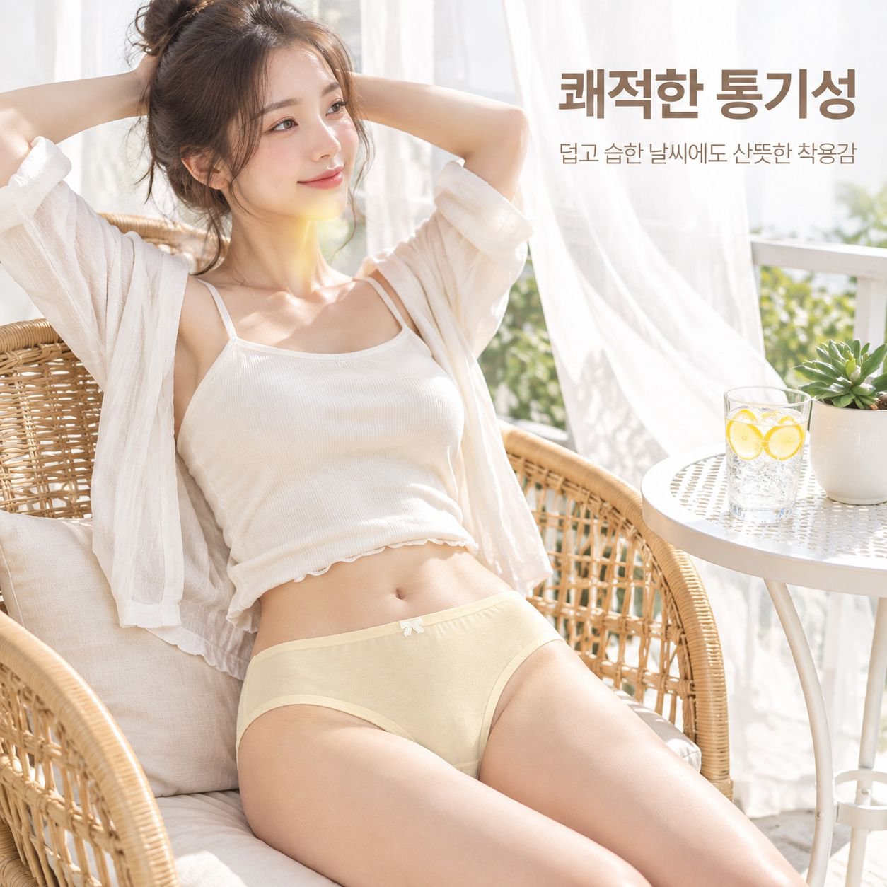 순면 여성 속옷 항균 처리, 중간 허리, 미니멀리즘, 편안함, 透기성 삼각 팬티
