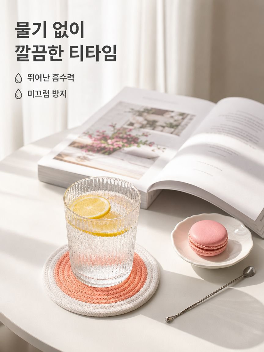 면 로프 직조 테이블 매트