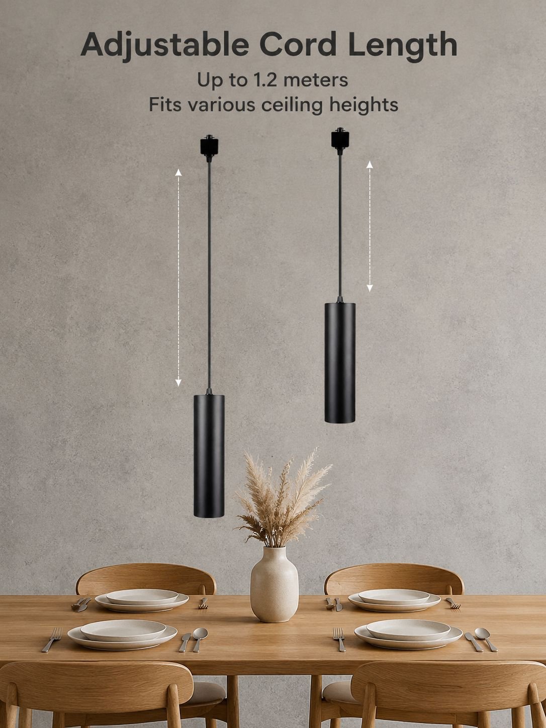 Modern Nordic style chandelier in restaurant kitchen