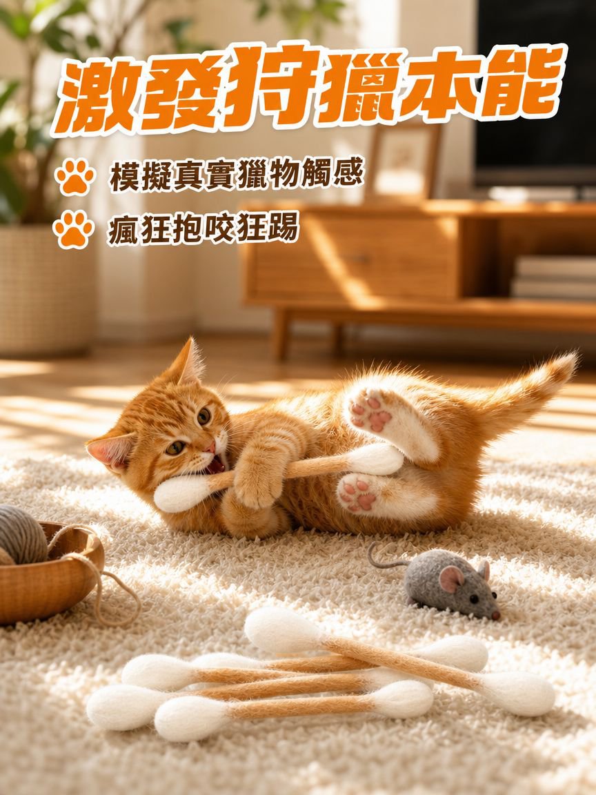 超大棉籤貓玩具含貓薄荷