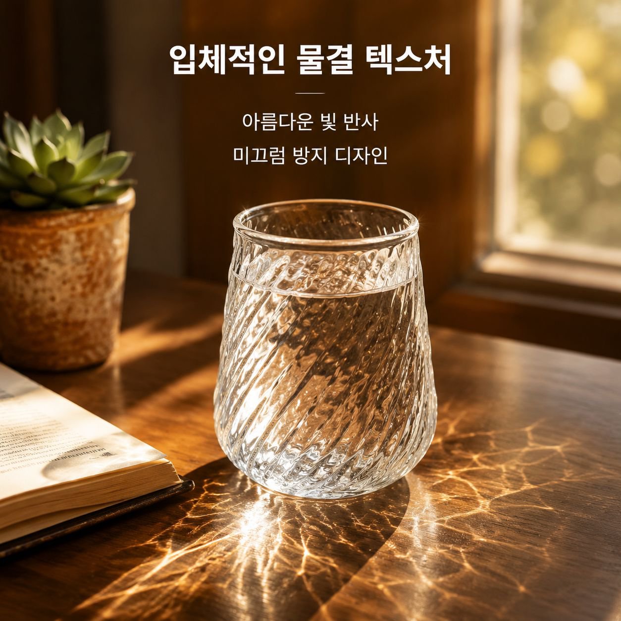 가정용 대용량 세로줄 유리컵 신제품