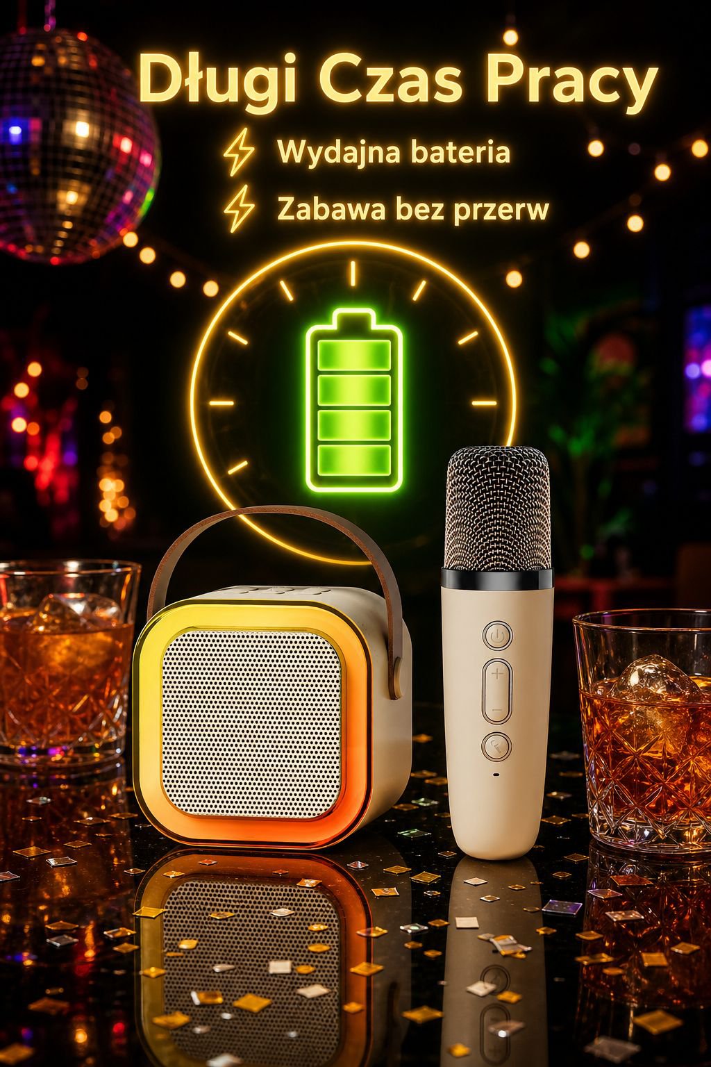 Bezprzewodowy mikrofon karaoke all-in-one do domu