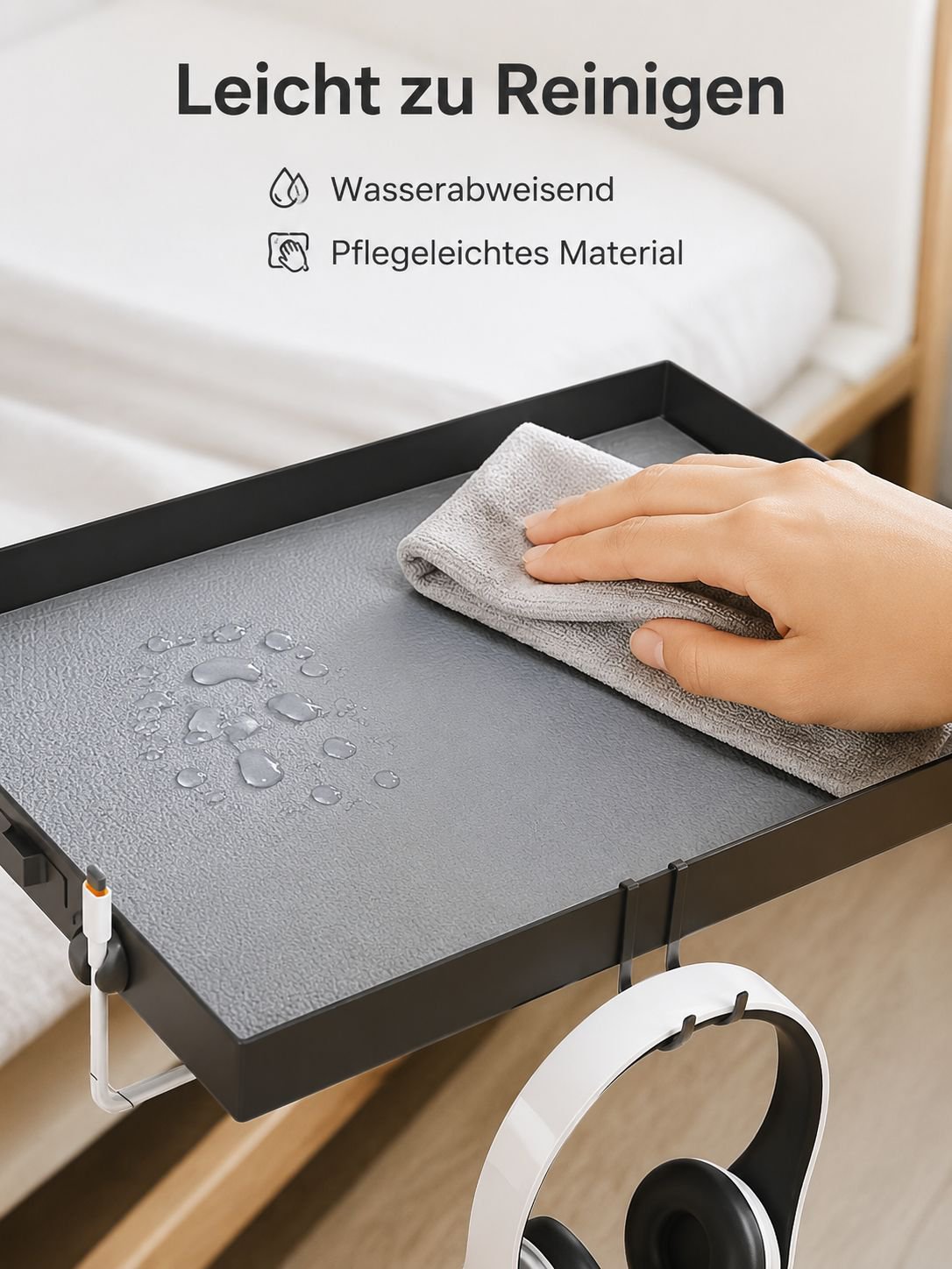 Bohrfreie Montage des Bett-Side Organizers