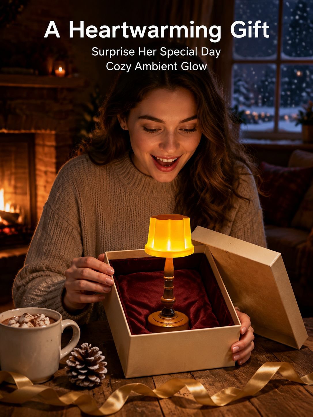 Birthday gift, women's night light, bedside lamp, ambient light, bedroom sleep lamp, new creative gi