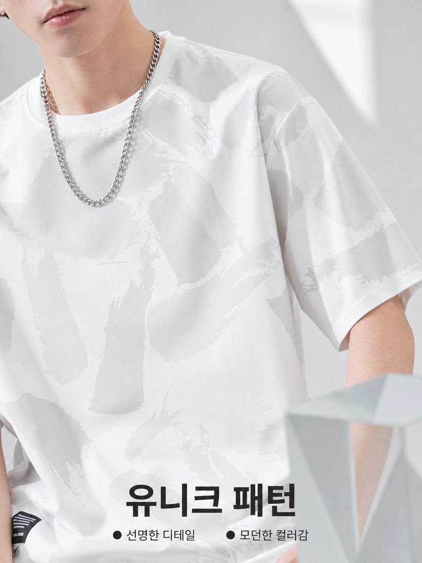 남자 여름 루즈핏 캐주얼 카무플라주 반팔 티셔츠