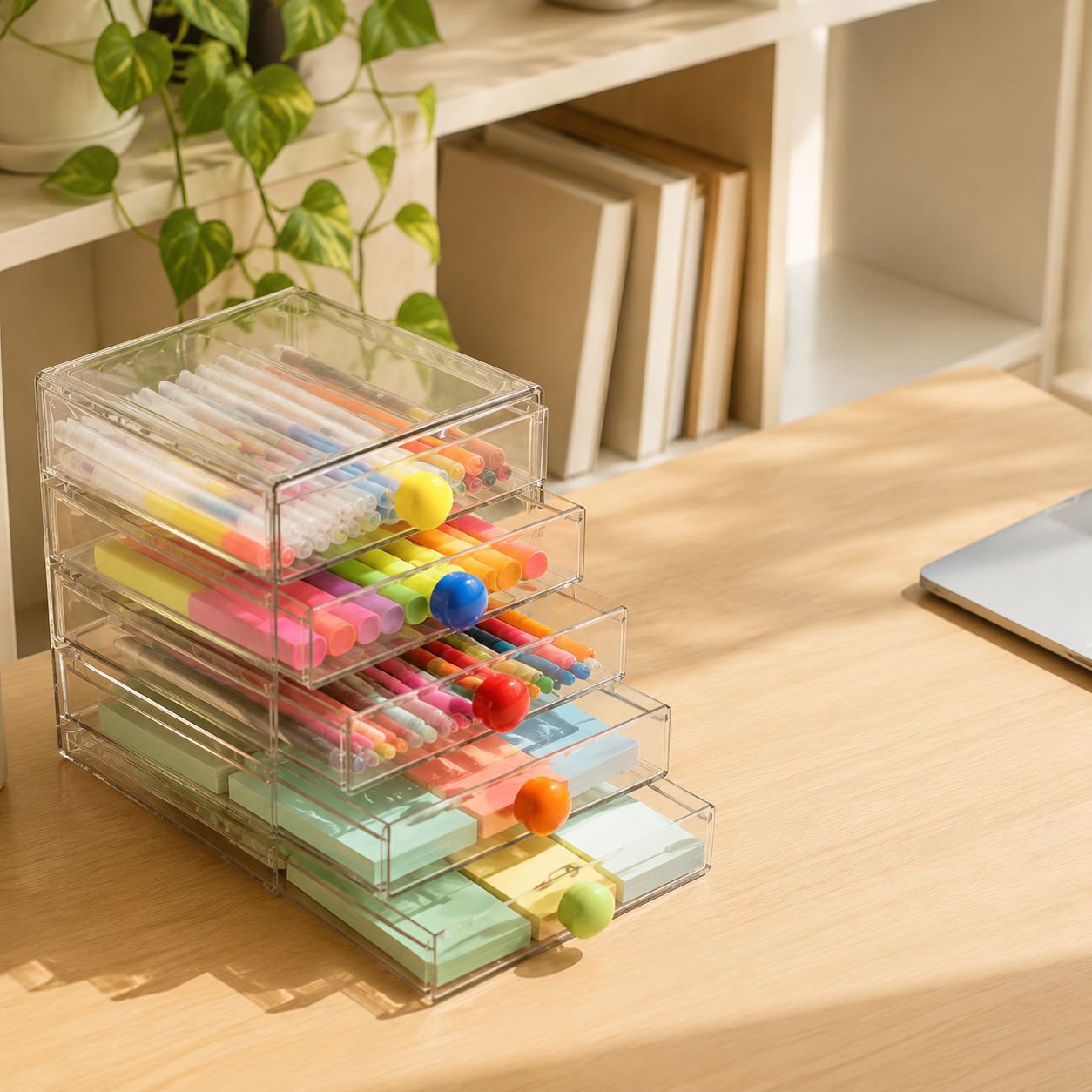 Organizador de escritorio de varios niveles con cajones