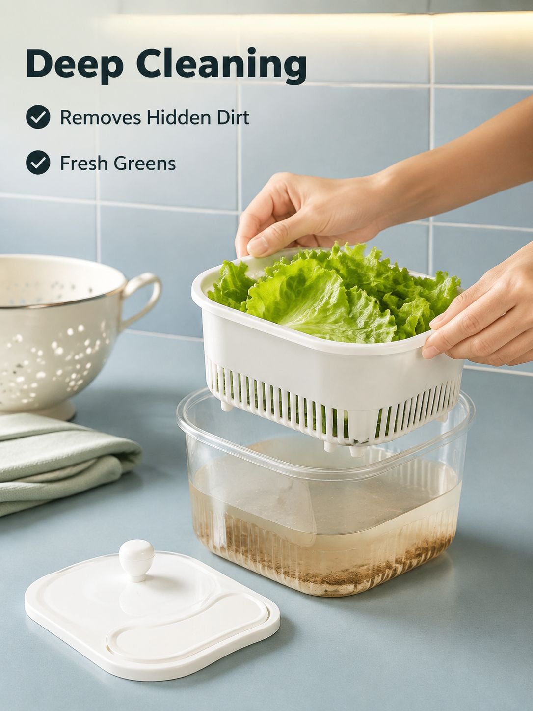 Vegetable washer with ergonomic handles