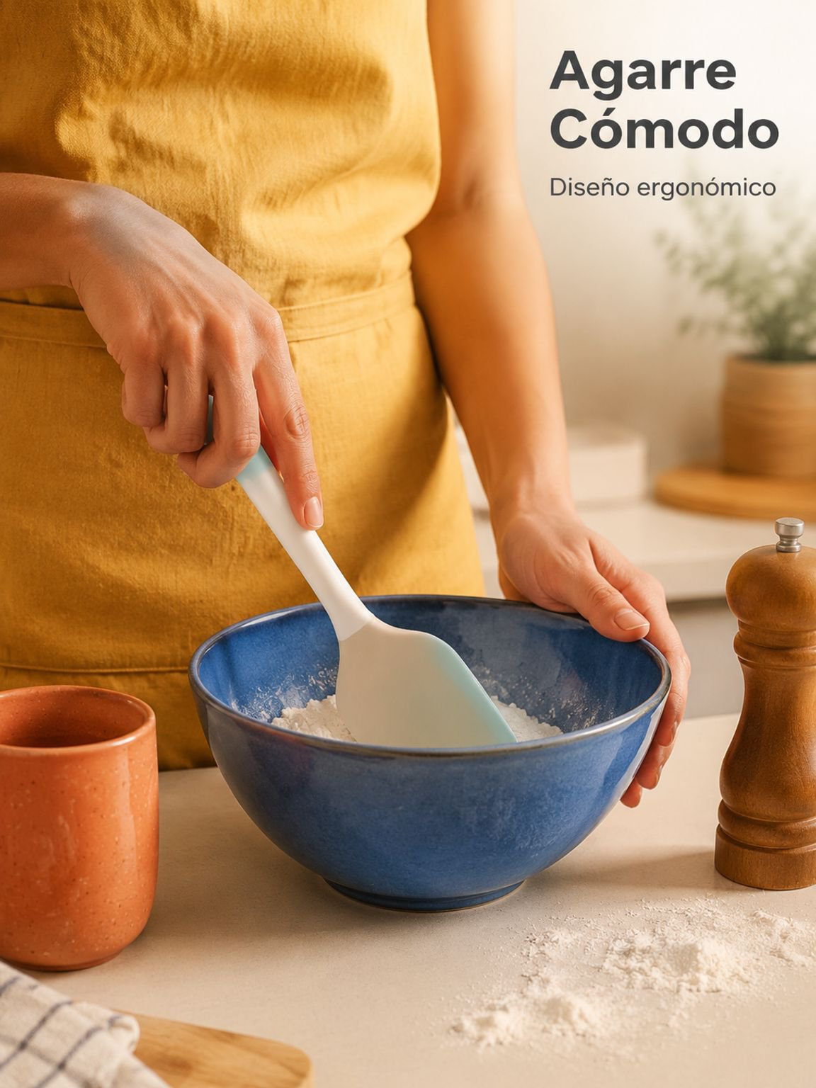 Espátula de silicona apta para uso alimentario