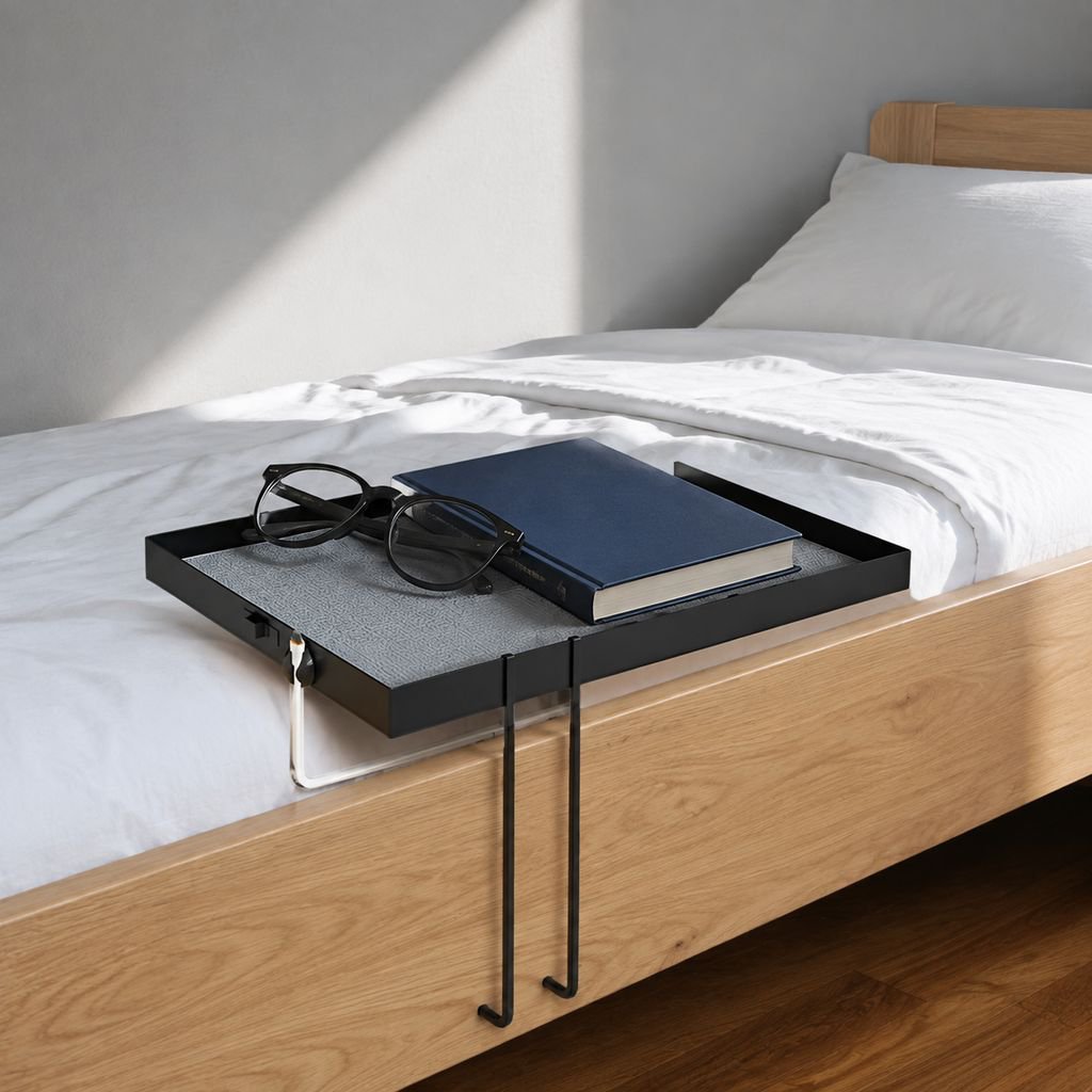 Bett-Side Organizer mit Clip – Telefonhalter und Ablage, bohrfrei