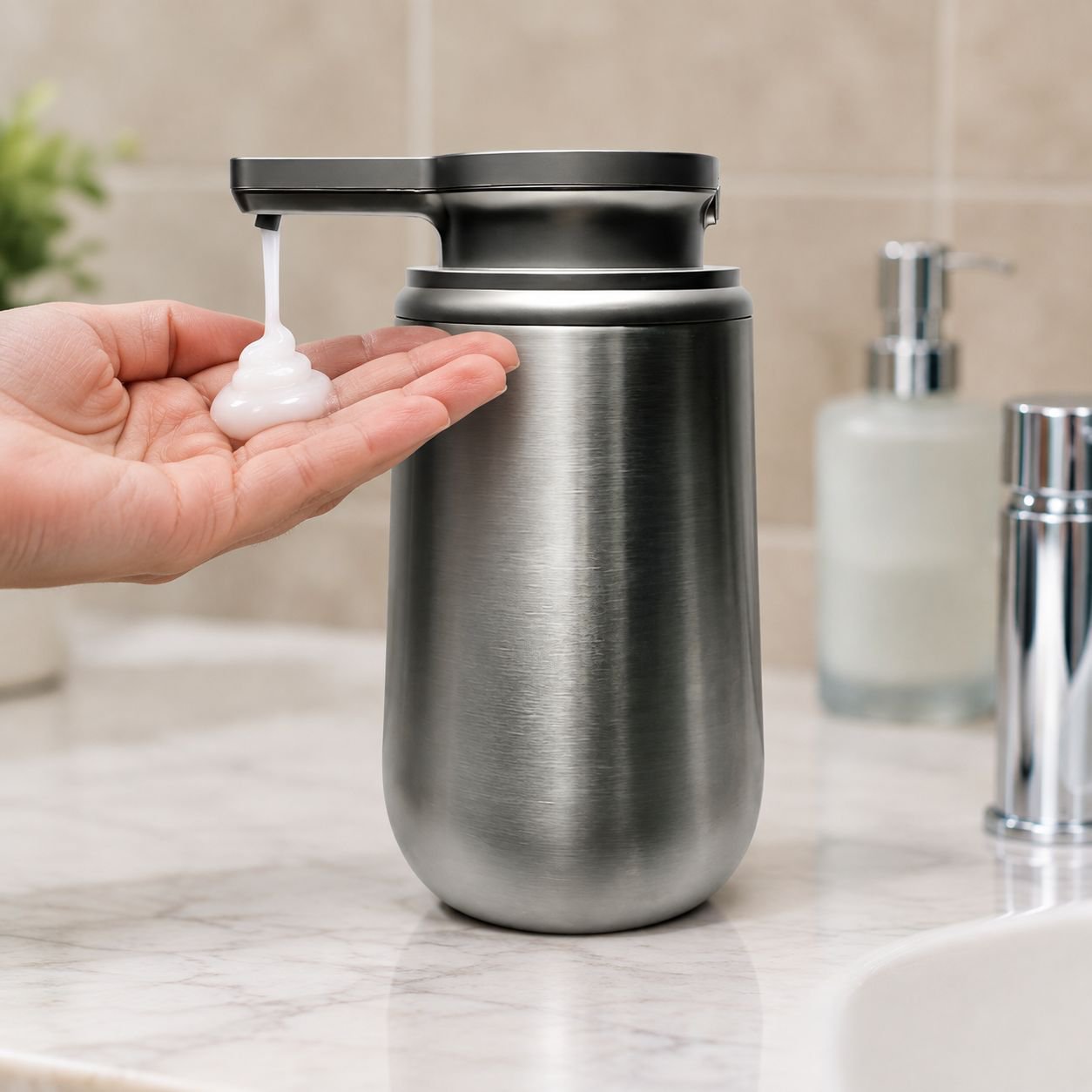 Smart Sensor Stainless Steel Soap Dispenser Electric Home Kitchen Hand Washer