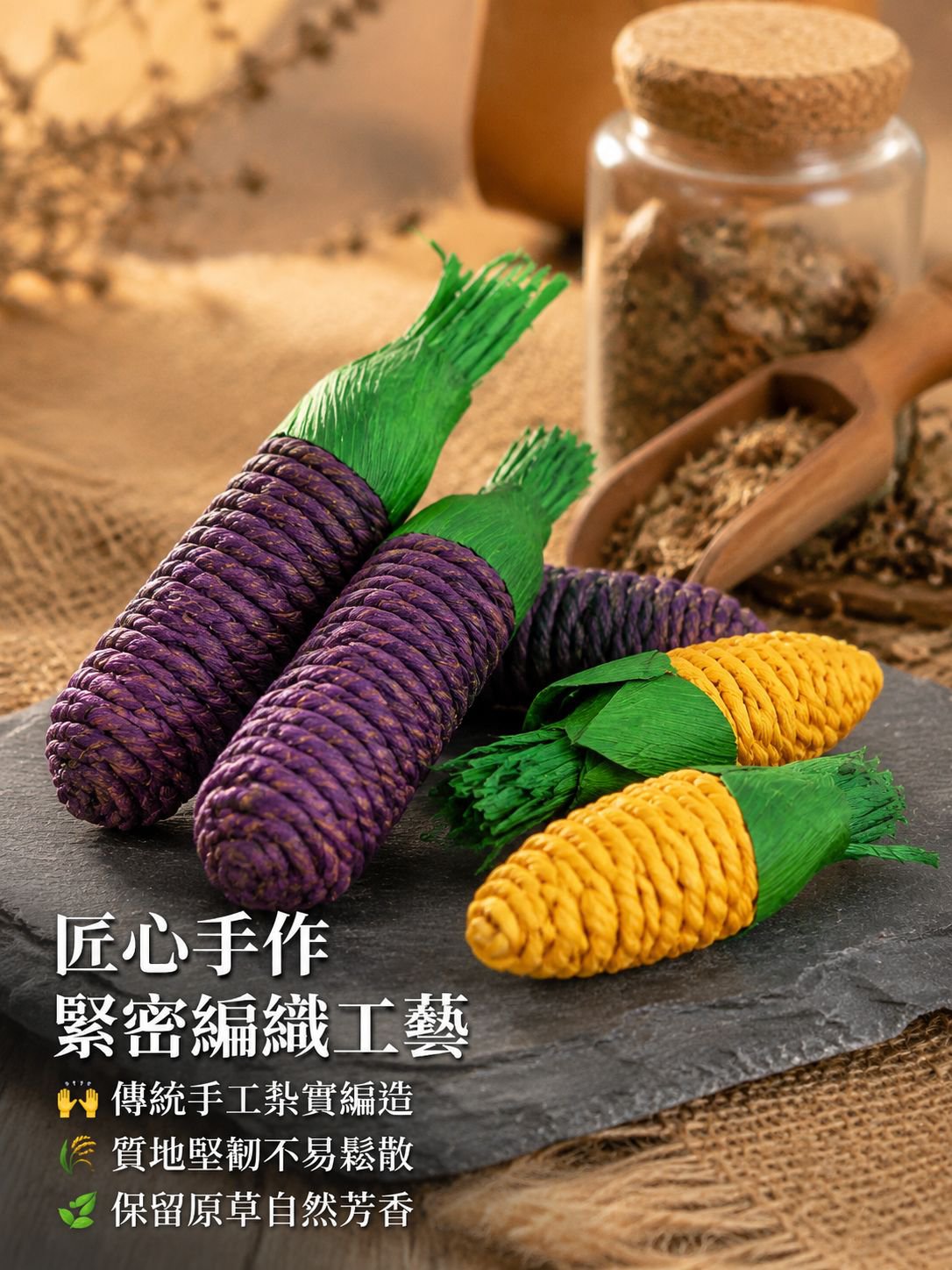 手工草編寵物咬玩具