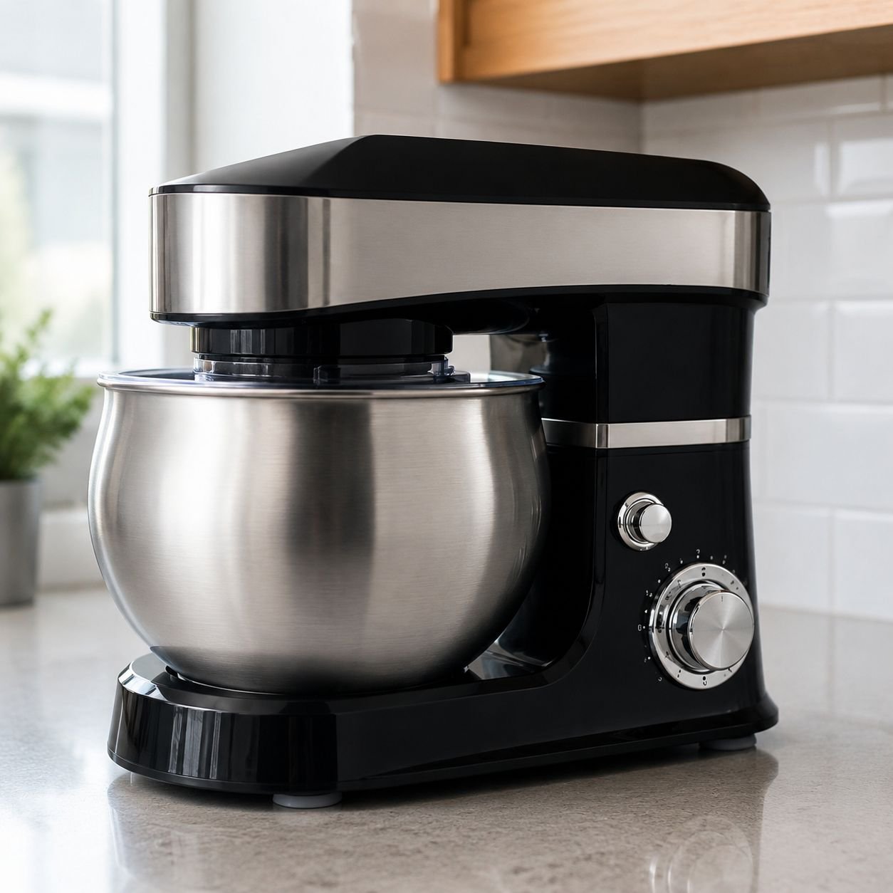 Easy-to-use controls on multi-functional stand mixer