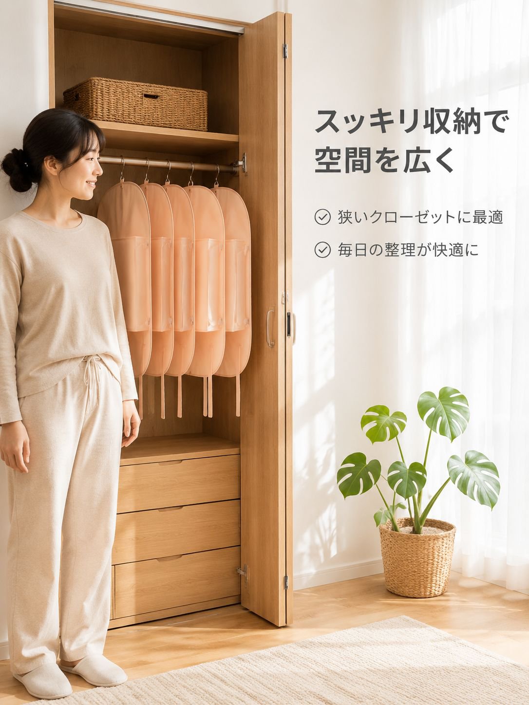 衣類収納用圧縮ダストカバー