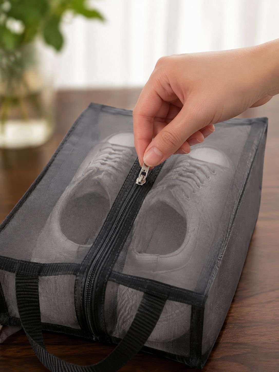 Hanging shoe bag for convenient storage