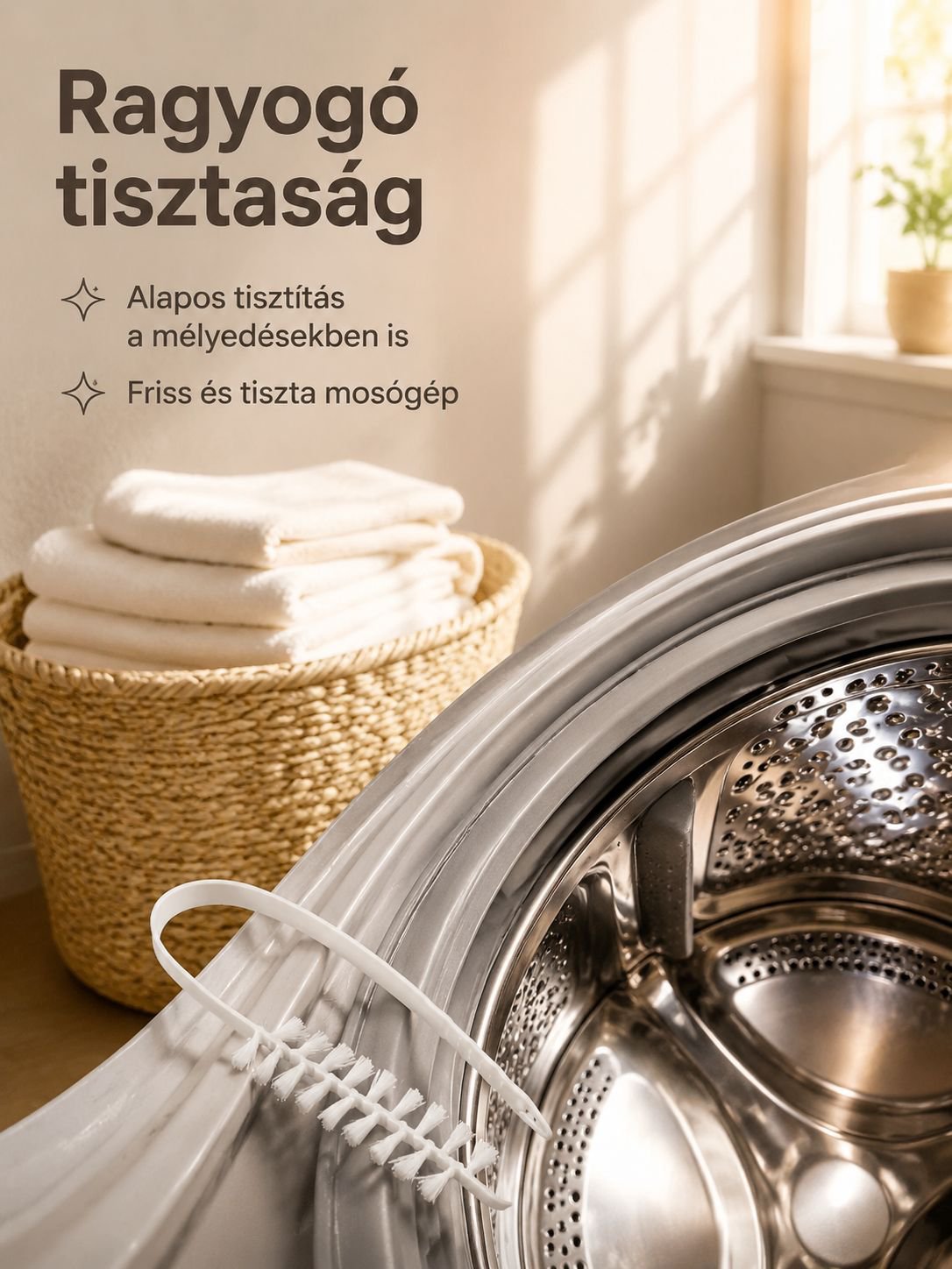 Mosógép rések tisztítása speciális kefével