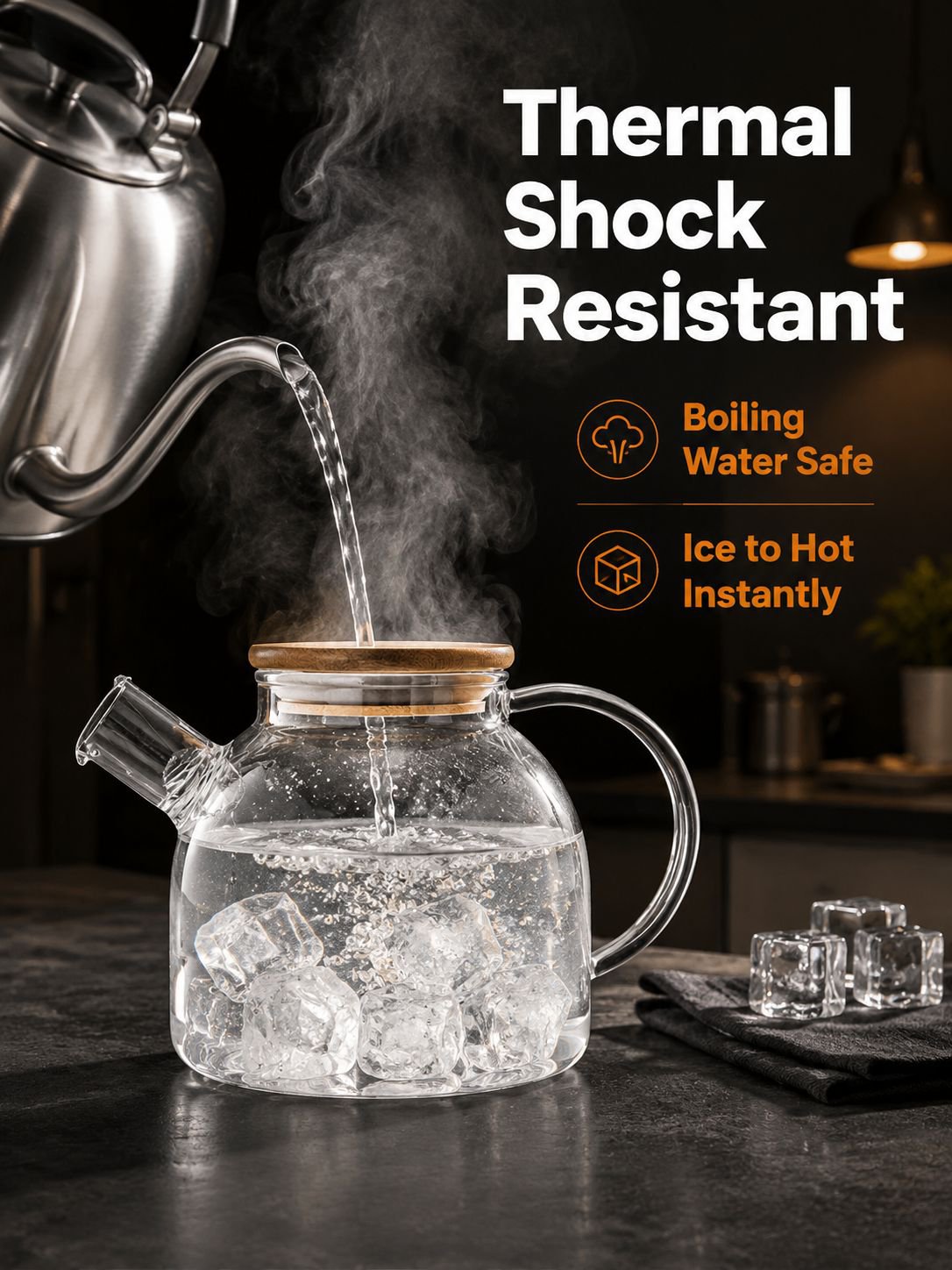 Thickened glass water bottle