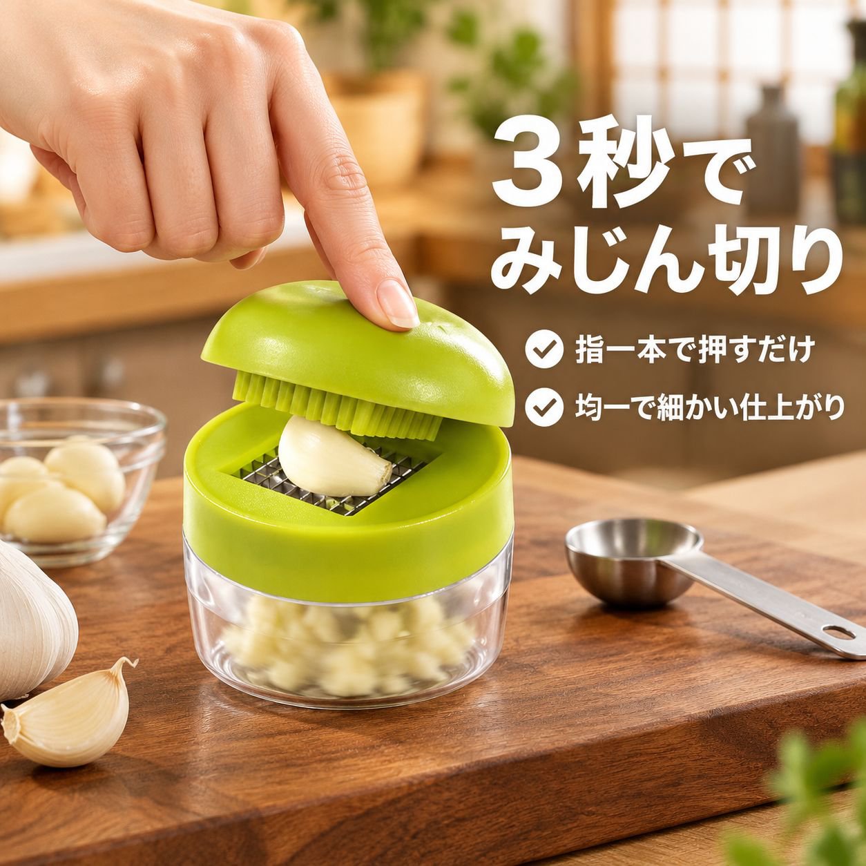 手動ガーリックプレス ニンニク潰し器 多機能 キッチン用 生姜 ネギ にんにく絞り 離乳食 調理器具