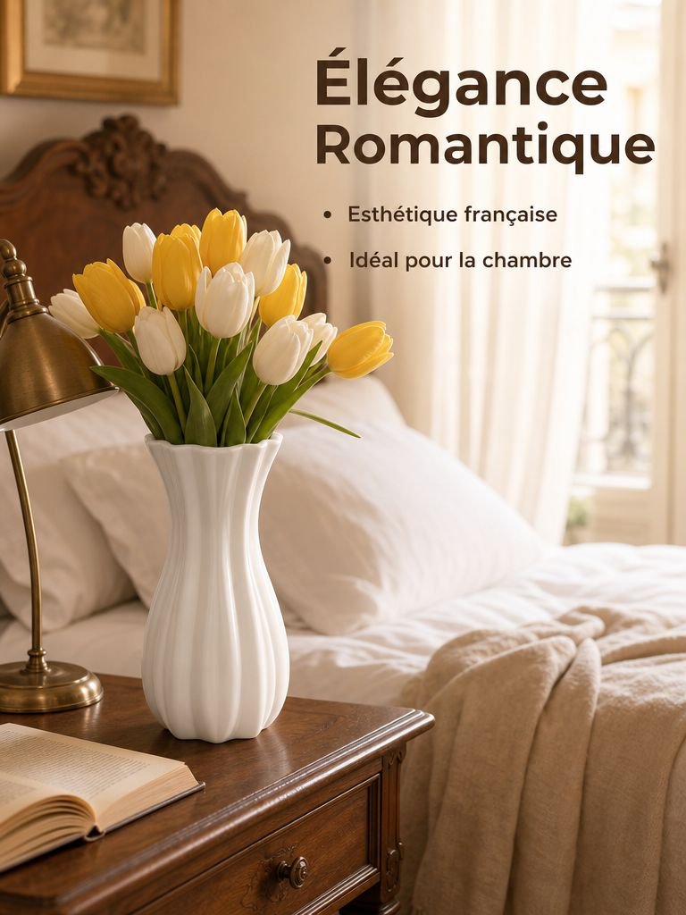 Décoration de salon rétro avec fleurs artificielles élégantes
