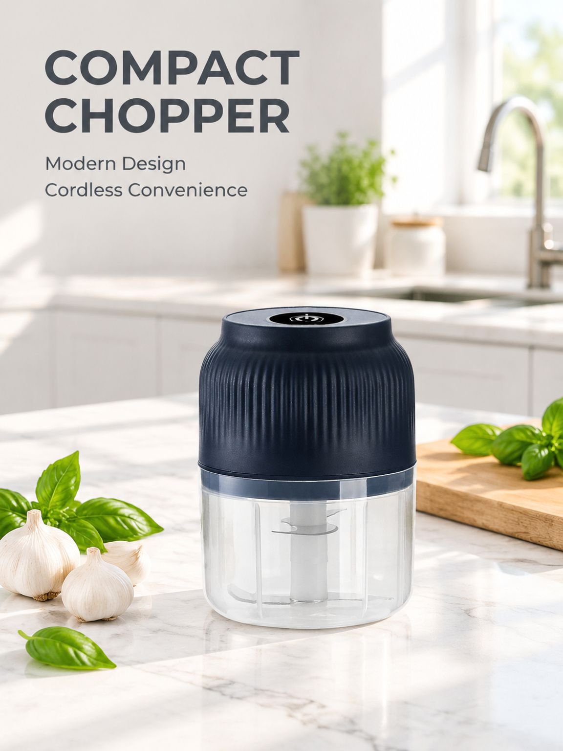 Multifunctional Cordless Electric Meat and Garlic Chopper