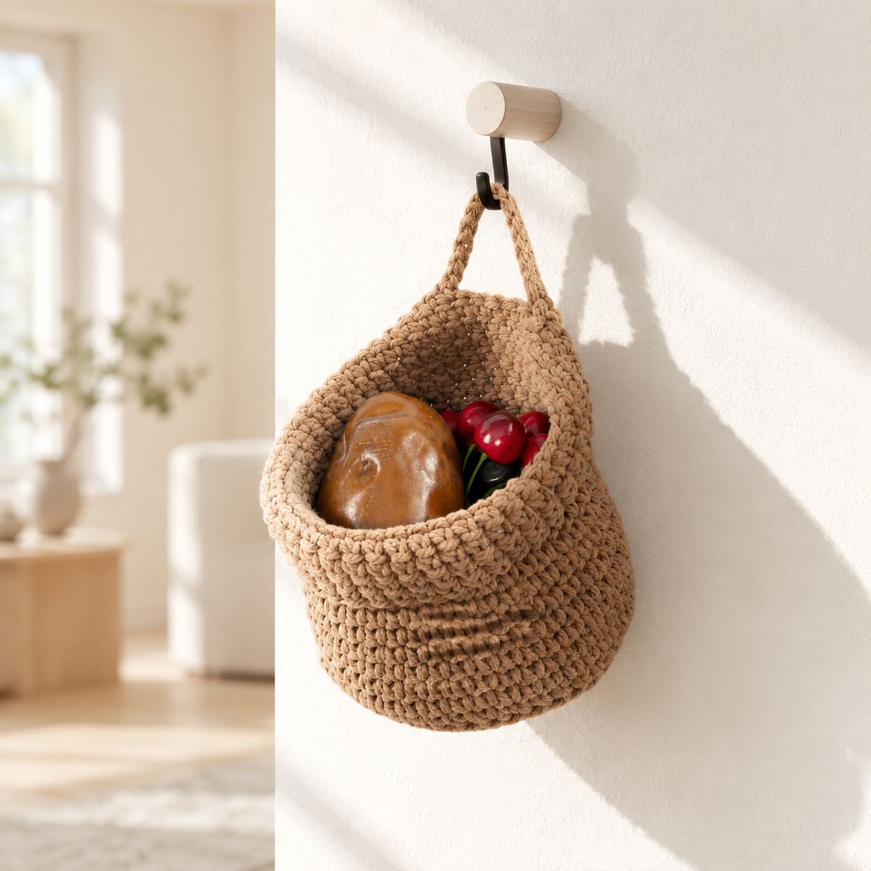 Handwoven Wall Hanging Multifunctional Storage Basket