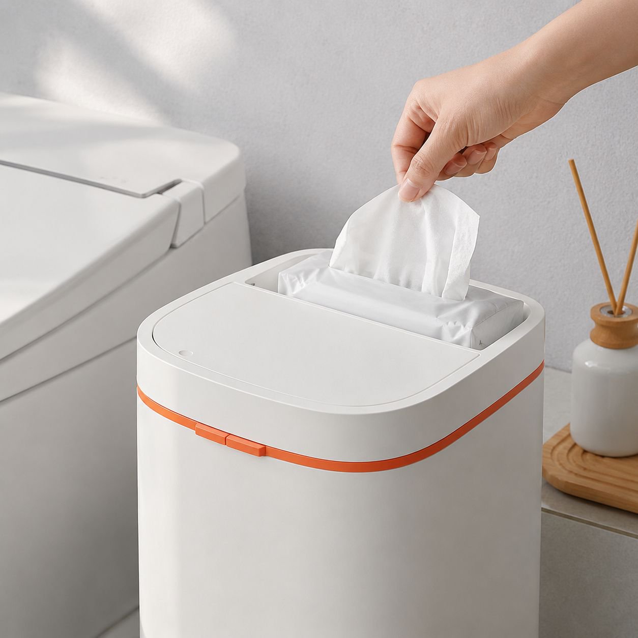 継ぎ目のないゴミ箱 ごみ箱 カバー付き 大量 ダブリューシー キャップ